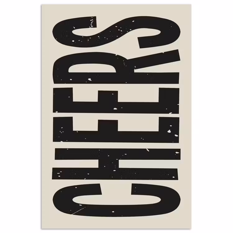 Poster – Cheers - Japandi - Zwart - Letters — 1