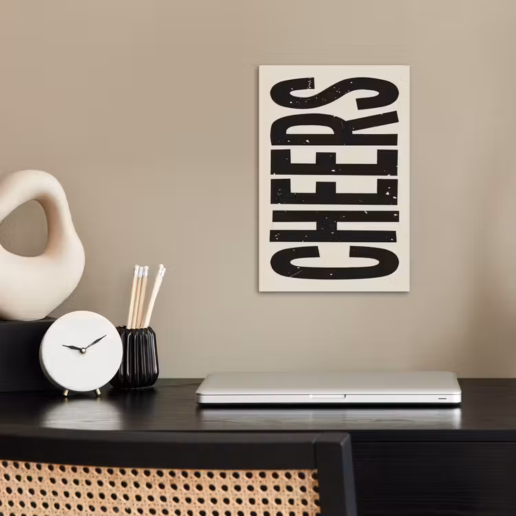 Poster – Cheers - Japandi - Zwart - Letters — 2