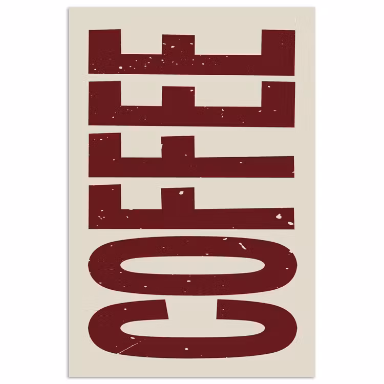 Poster – Koffie -Japandi - Rood - Vintage — 1