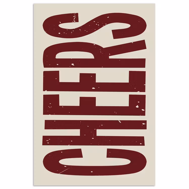 Poster – Red - Cheers - Decoratie - Beige — 1