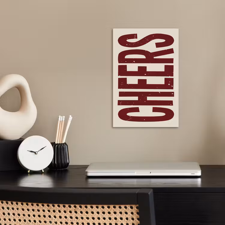 Poster – Red - Cheers - Decoratie - Beige — 2