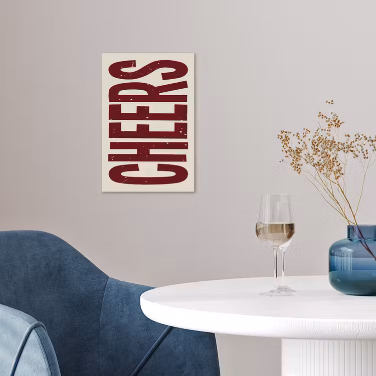 Poster – Red - Cheers - Decoratie - Beige — 4