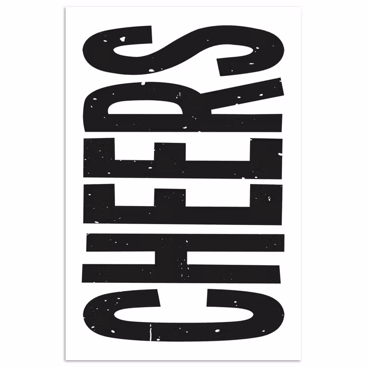 Poster – Retro - Cheers - Zwart - Decoratie — 1