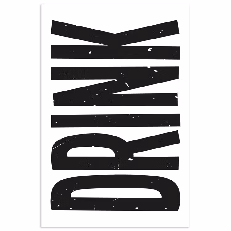Poster – Drink - Zwart - Wit - Decoratie — 1