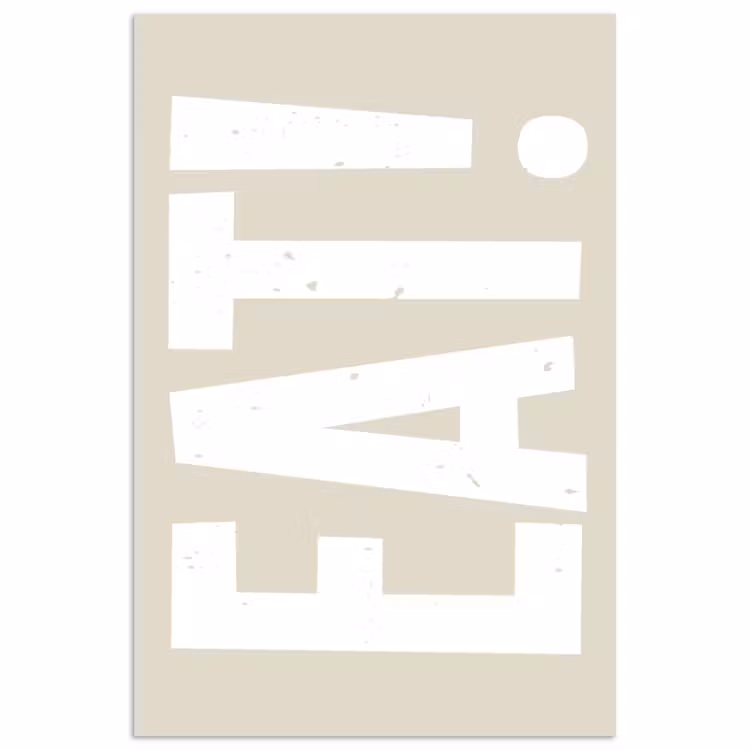 Poster – Eten - Decoratie - Beige - Wit — 1