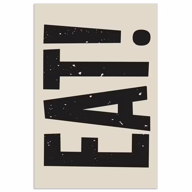 Poster – Eten - zwart - Japandi - Wit — 1
