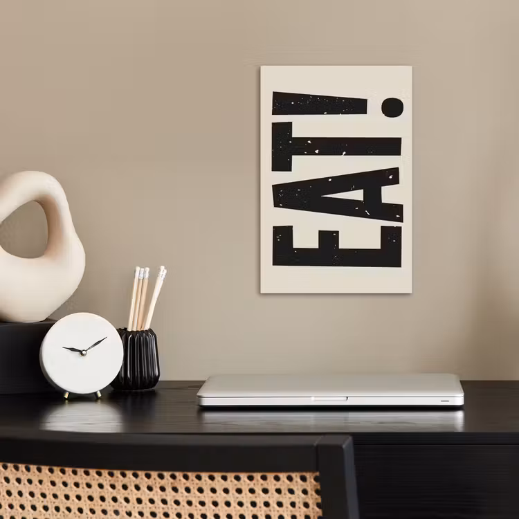 Poster – Eten - zwart - Japandi - Wit — 2