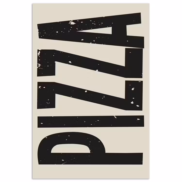 Poster – Pizza - Decoratie - Japandi - Vintage — 1