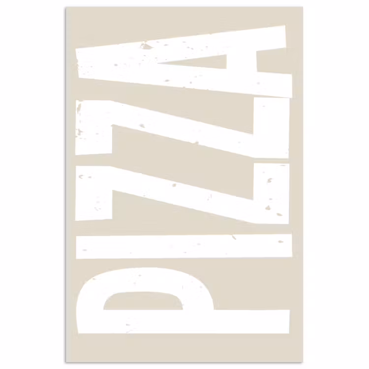 Poster – Pizza - Decoratie - Japandi - Wit — 1