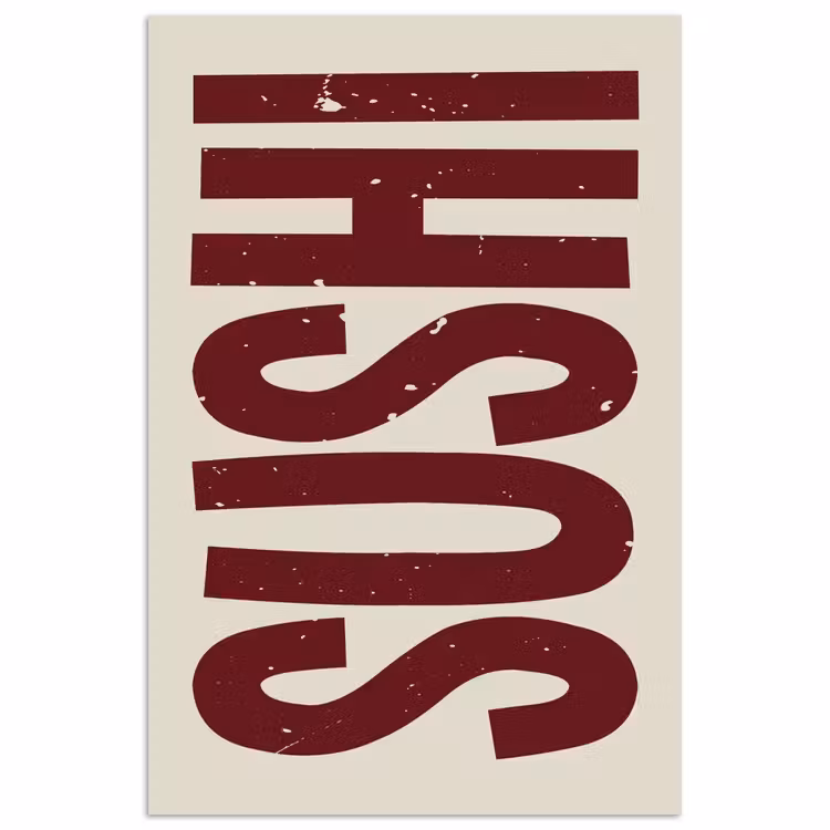 Poster – Sushi - Rood - Japandi - Decoratie — 1
