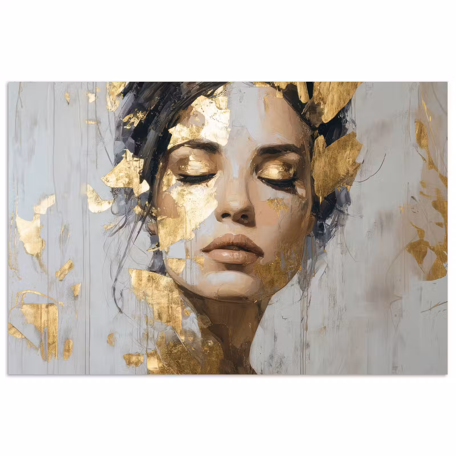 Poster – Sierlijk - Vrouw - Goud - Ogen — 1