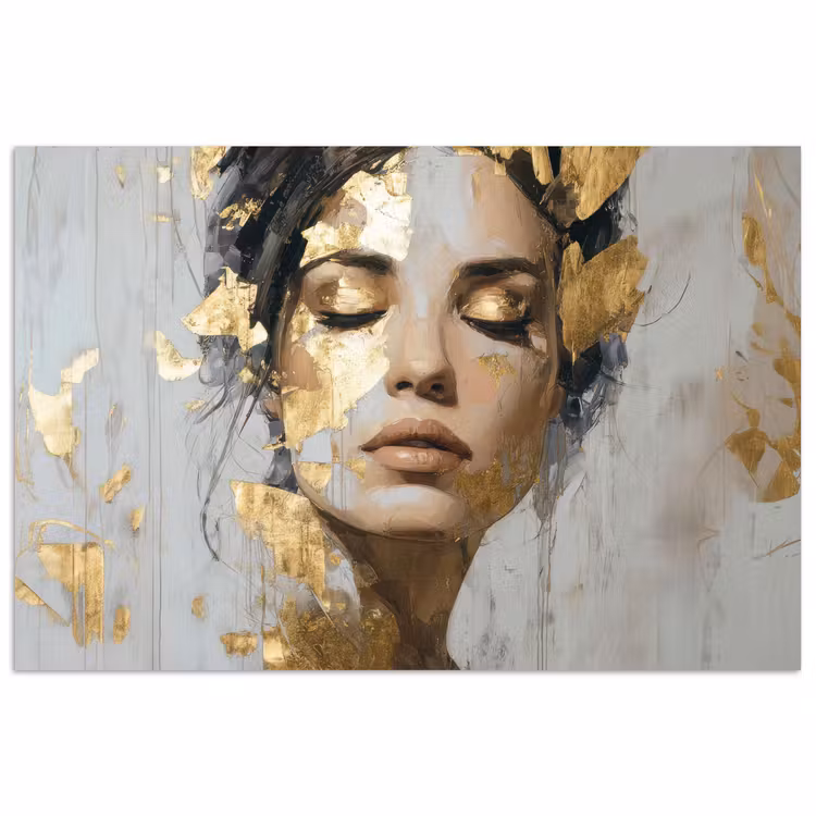 Poster – Sierlijk - Vrouw - Goud - Ogen — 1