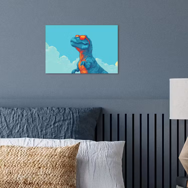 Poster – T-Rex - Blauw - Wolken - Zonnebril — 3