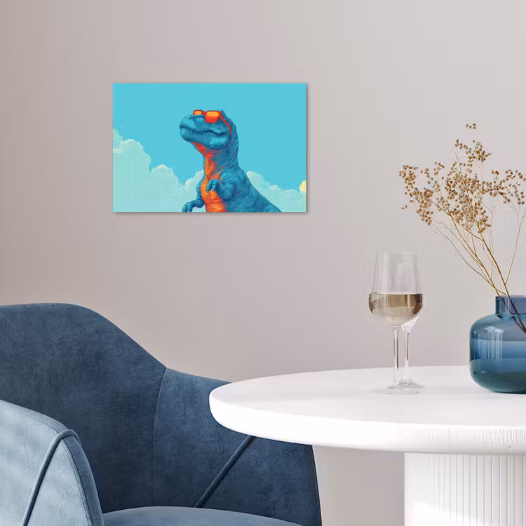 Poster – T-Rex - Blauw - Wolken - Zonnebril — 4