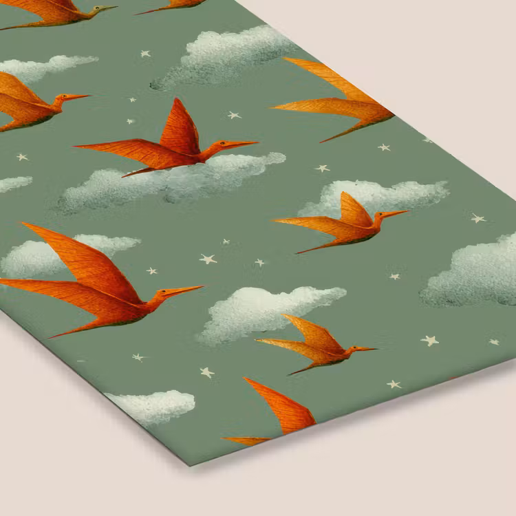 Poster met lijst - Pterodactylus Patroon Wolken Sterren — 7