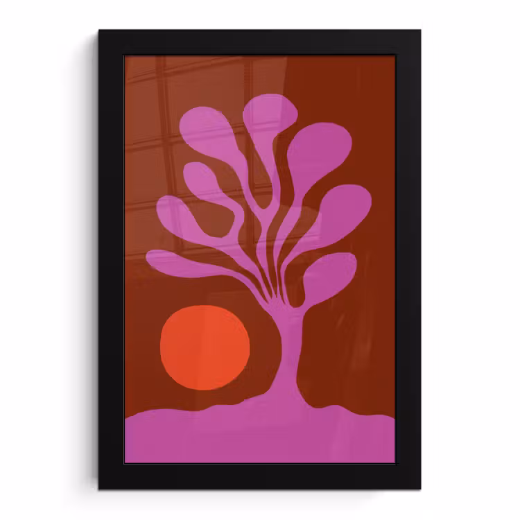 Poster met lijst - Boom - Paars - Cirkel - Vloeiend — 1