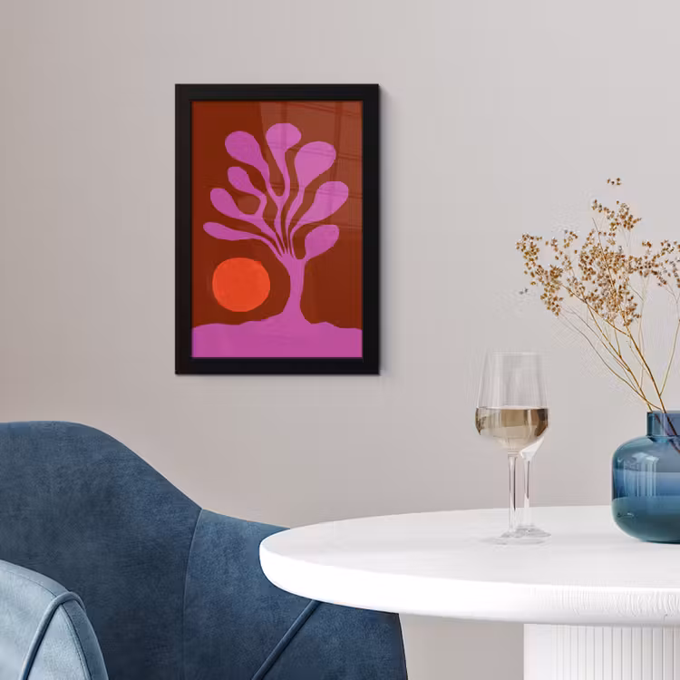 Poster met lijst - Boom - Paars - Cirkel - Vloeiend — 4