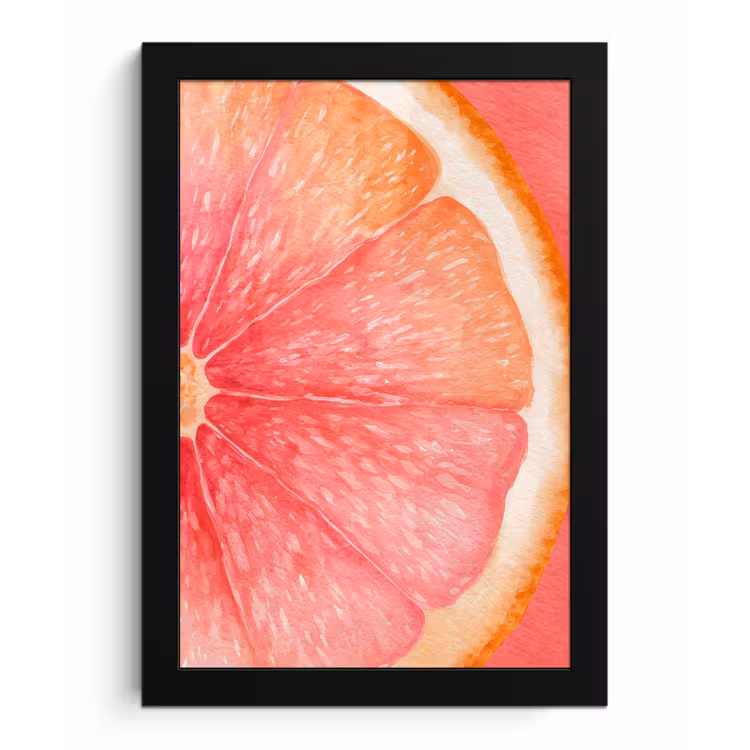 Poster met lijst - Grapefruit - Roze - Levendig — 1