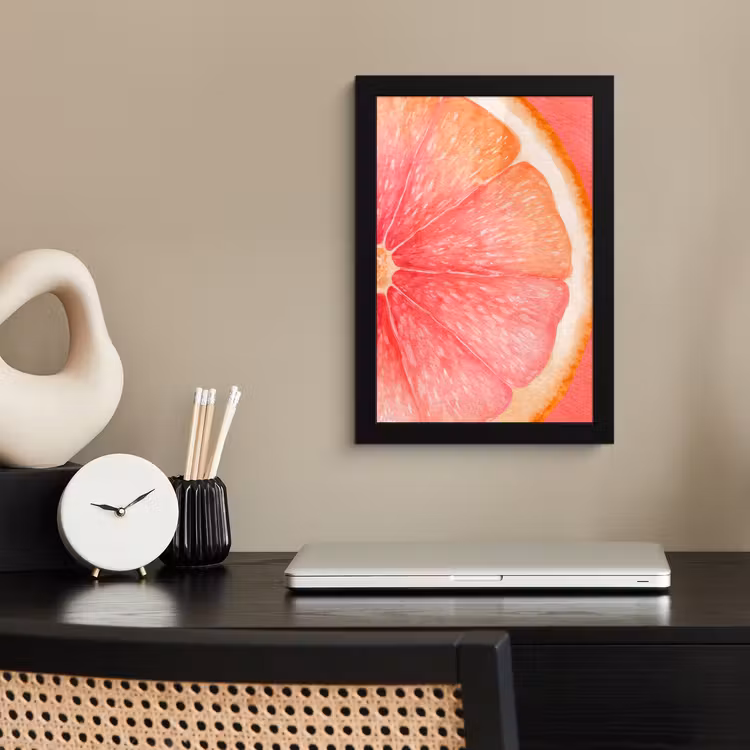 Poster met lijst - Grapefruit - Roze - Levendig — 2
