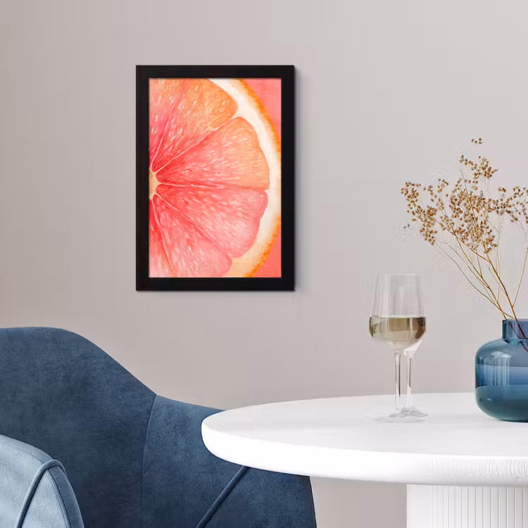 Poster met lijst - Grapefruit - Roze - Levendig — 4