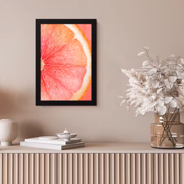 Poster met lijst - Grapefruit - Roze - Levendig — 5