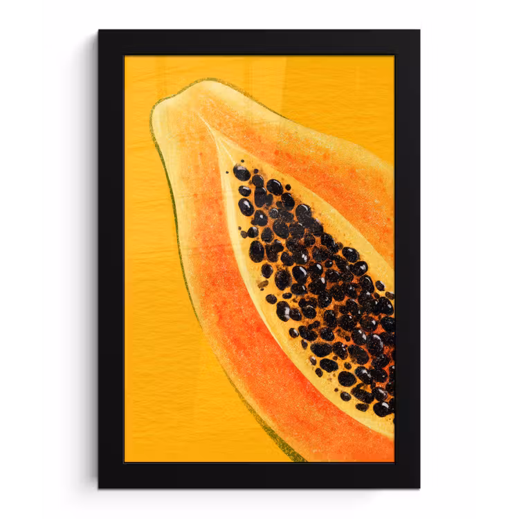 Poster met lijst - Papaja - Oranje - Topisch — 1