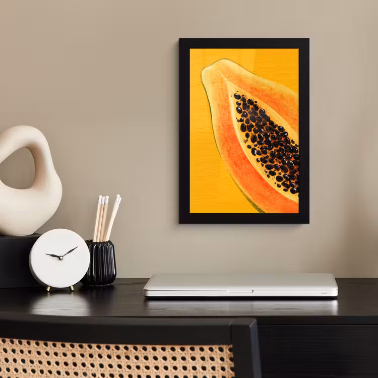 Poster met lijst - Papaja - Oranje - Topisch — 2