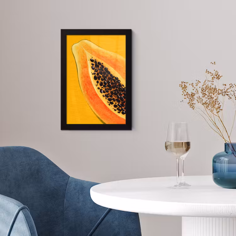 Poster met lijst - Papaja - Oranje - Topisch — 4