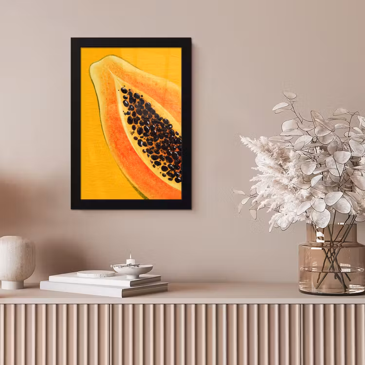 Poster met lijst - Papaja - Oranje - Topisch — 5