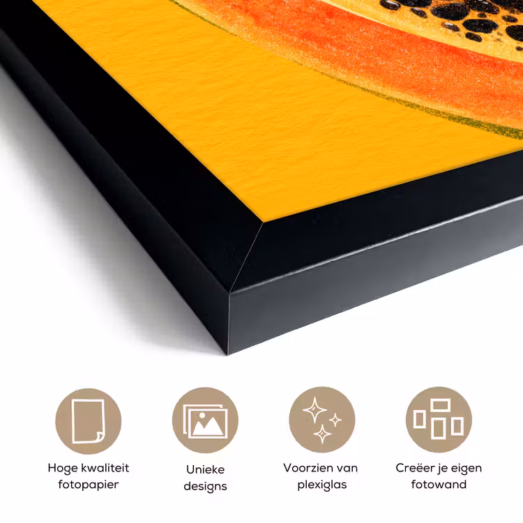 Poster met lijst - Papaja - Oranje - Topisch — 6
