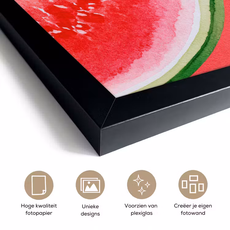 Poster met lijst - Watermeloen - Rood - Zomers — 6