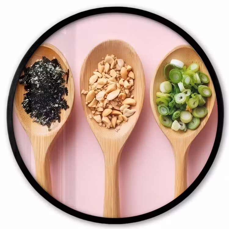 Ronde fotolijst - Ingrediënten - Lepels - Hout - Roze