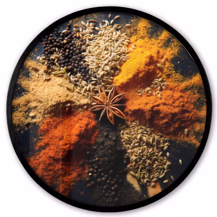 Ronde fotolijst - Specerijen - Explosie - Oranje