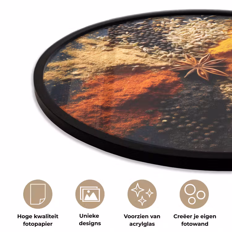 Ronde fotolijst - Specerijen - Explosie - Oranje — 2