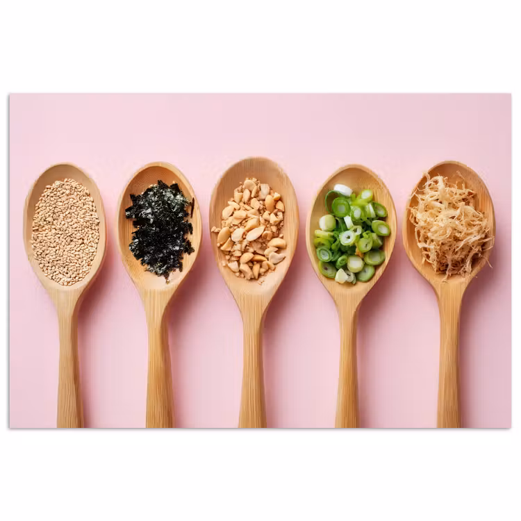 Poster – Ingrediënten - Lepels - Hout - Roze