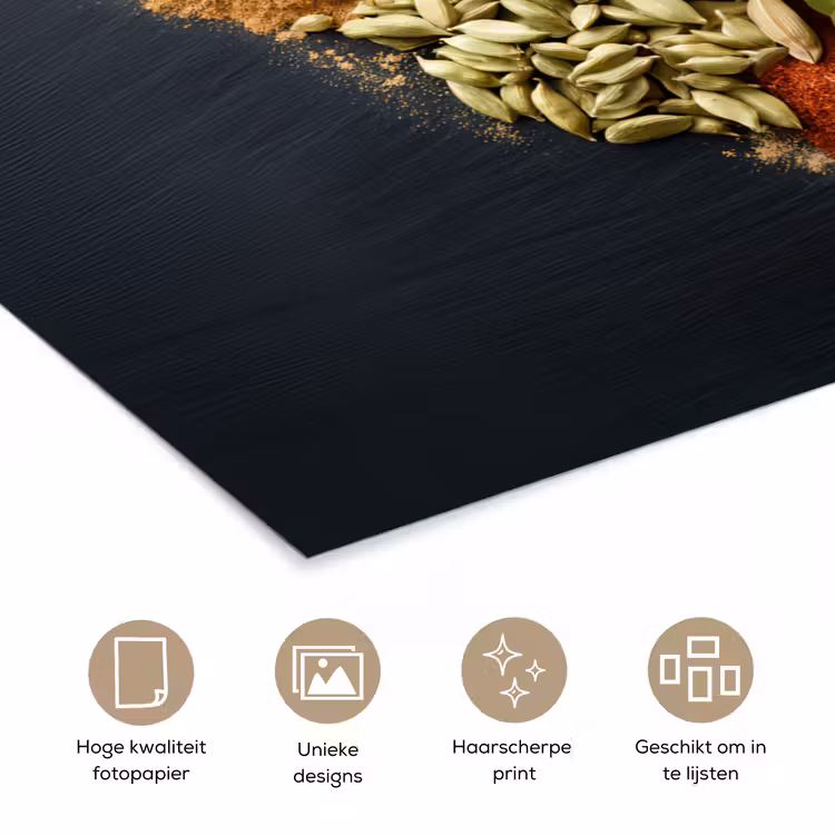 Poster – Specerijen - Mix - Hartvorm - Zwart — 5