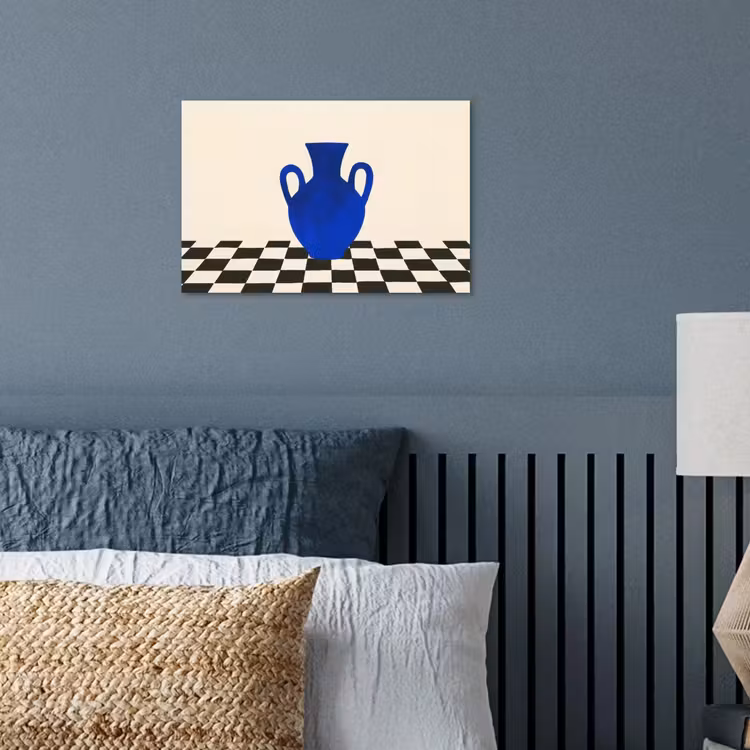 Poster – Vaas - Blauw - Geblokt - Modern — 3