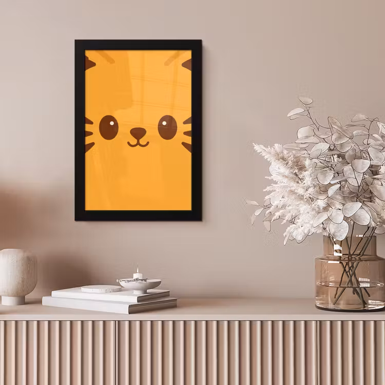 Poster met lijst - Kat - Simplistisch - Oranje - Vrolijk — 5