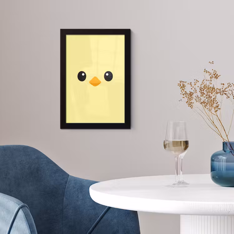 Poster met lijst - Kuiken - Vrolijk - Geel - Minimalistisch — 4
