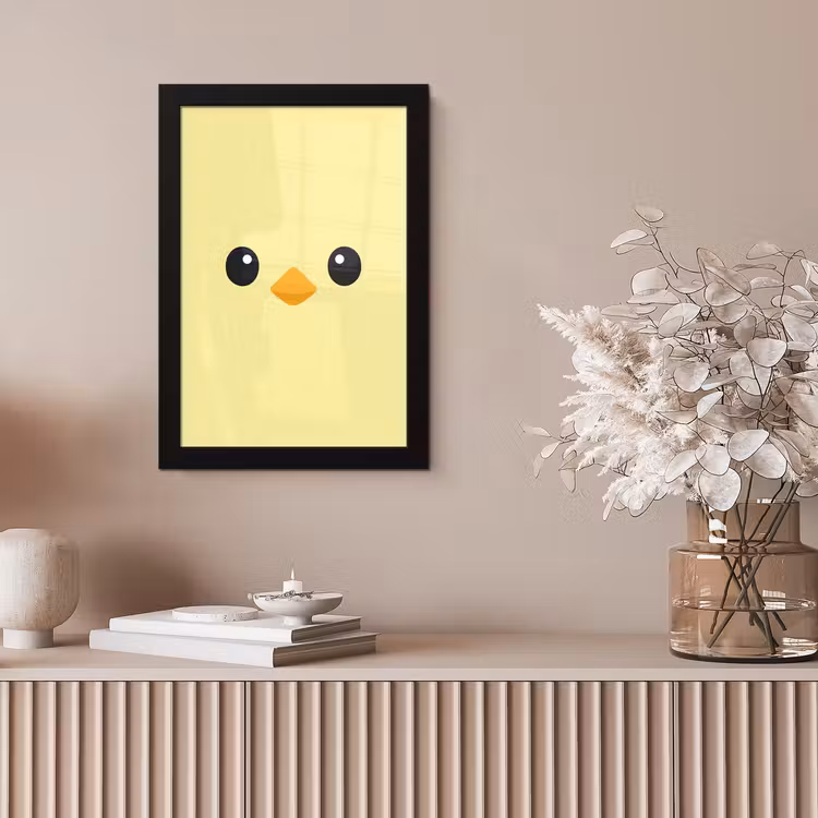 Poster met lijst - Kuiken - Vrolijk - Geel - Minimalistisch — 5
