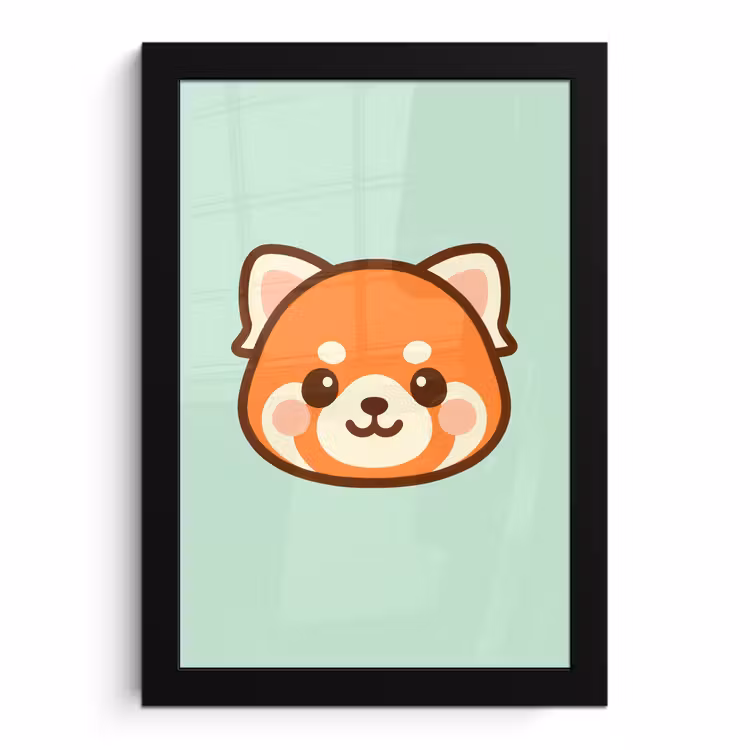 Poster met lijst - Rode Panda Cartoon