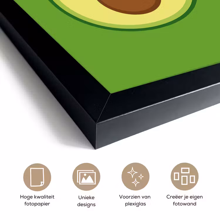 Poster met lijst - Avocado met Gezicht Groen — 6