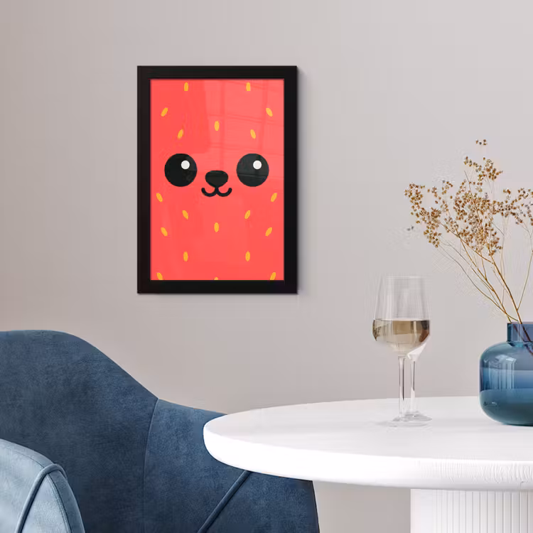 Poster met lijst - Kat - Aardbei - Cartoon — 4