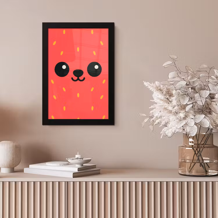 Poster met lijst - Kat - Aardbei - Cartoon — 5