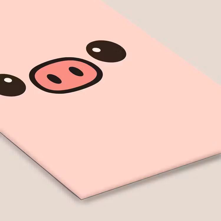 Poster met lijst - Varken - Roze - Minimalistisch — 7
