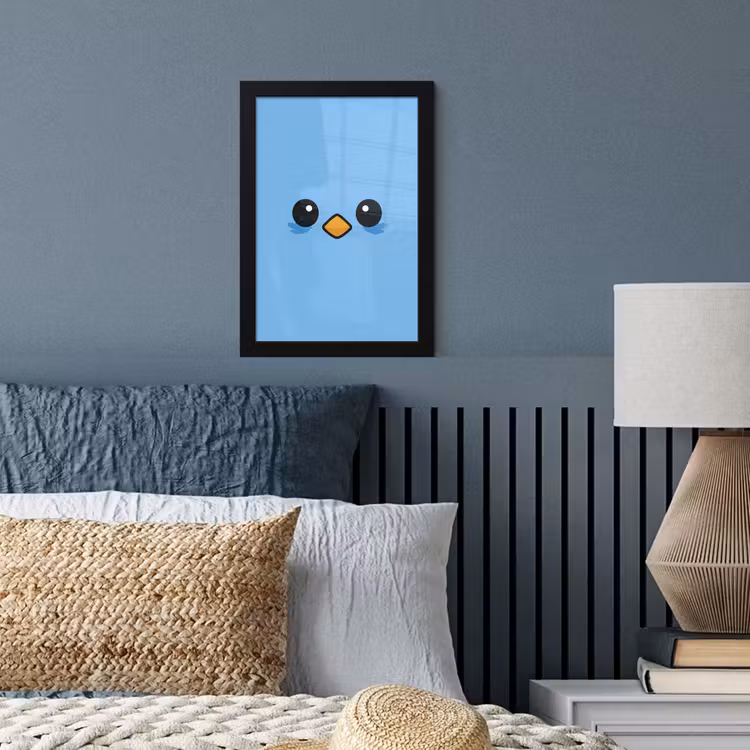 Poster met lijst - Vogel - Blauw - Eenvoudig — 3
