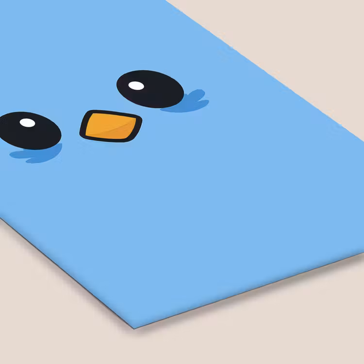 Poster met lijst - Vogel - Blauw - Eenvoudig — 7