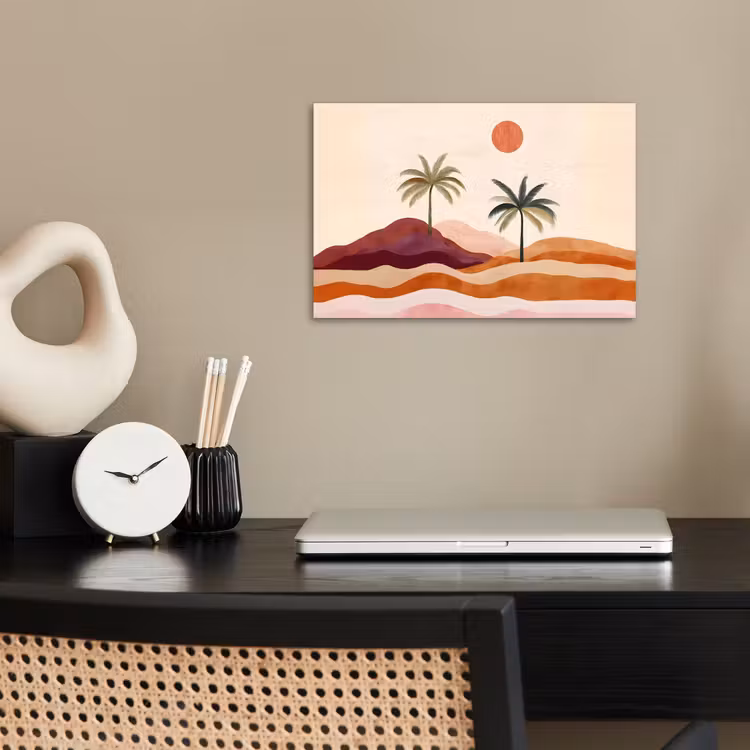 Poster – Palmbomen - Abstract - Zon - Heuvels — 2