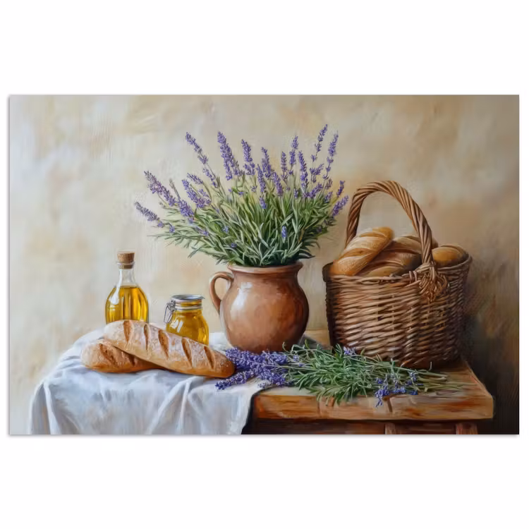 Poster – Lavendel - Brood - Stilleven — 1