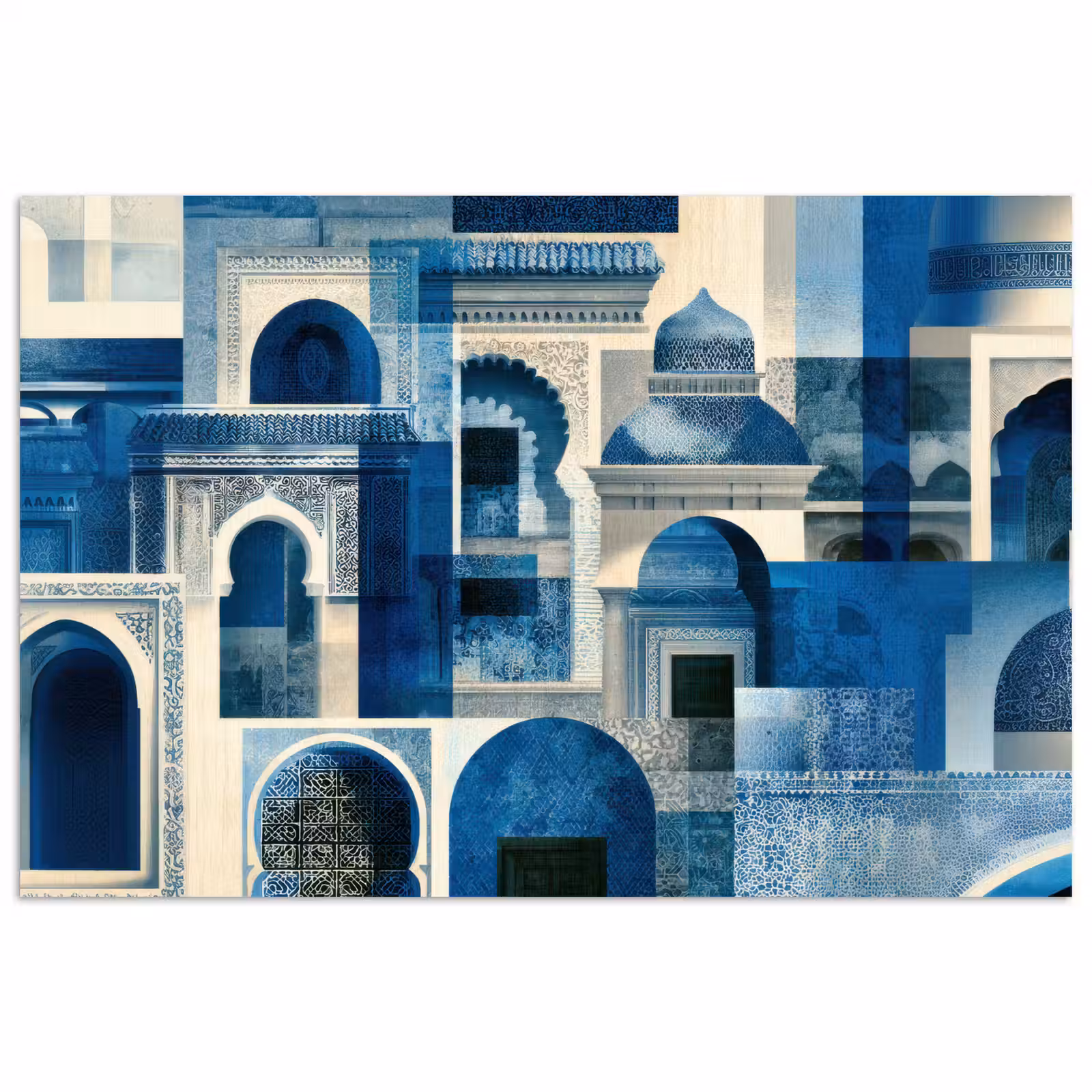 Poster – Abstract - Islamitisch - Blauw - Wit — 1